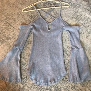 Spaghetti - Strap, Cold Shoulder Top